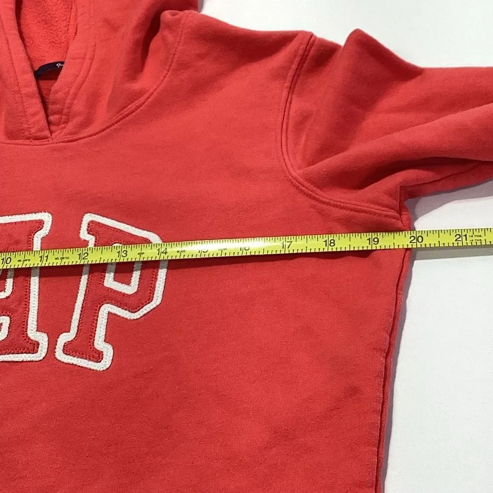 GAP Casual Hoodie Big Kids Size M Coral Rosebush White Logo Pullover